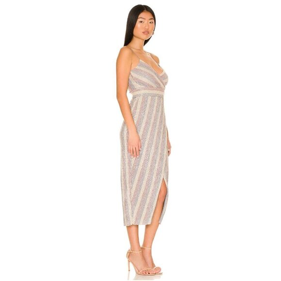 SAYLOR Meghan Faux Wrap Midi Dress in Multi Size X-Small - Picture 12 of 12